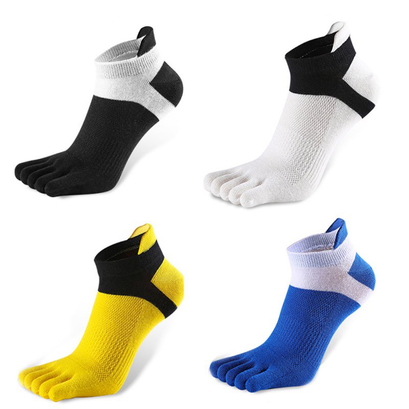 1 paar sportsokken heren dames comfortabele dunne vijfvingerige sokken sectie korte splits mesh stiksels kleur katoenen sokken