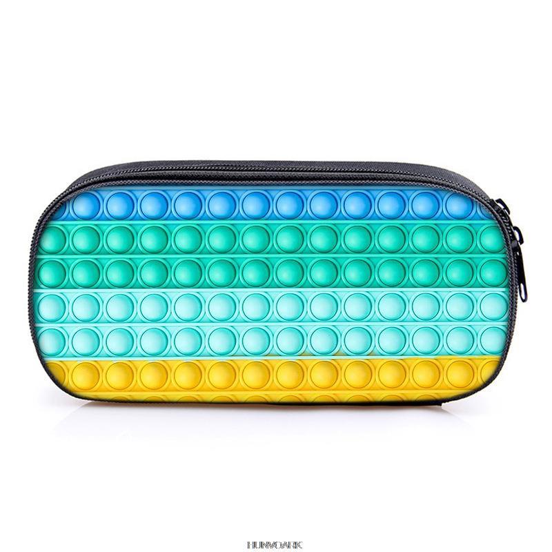 Push pop it fidget Pencil Bag Canvas Contrast Colorful Pencil Case Stationery Storage Bag Organizer for Students