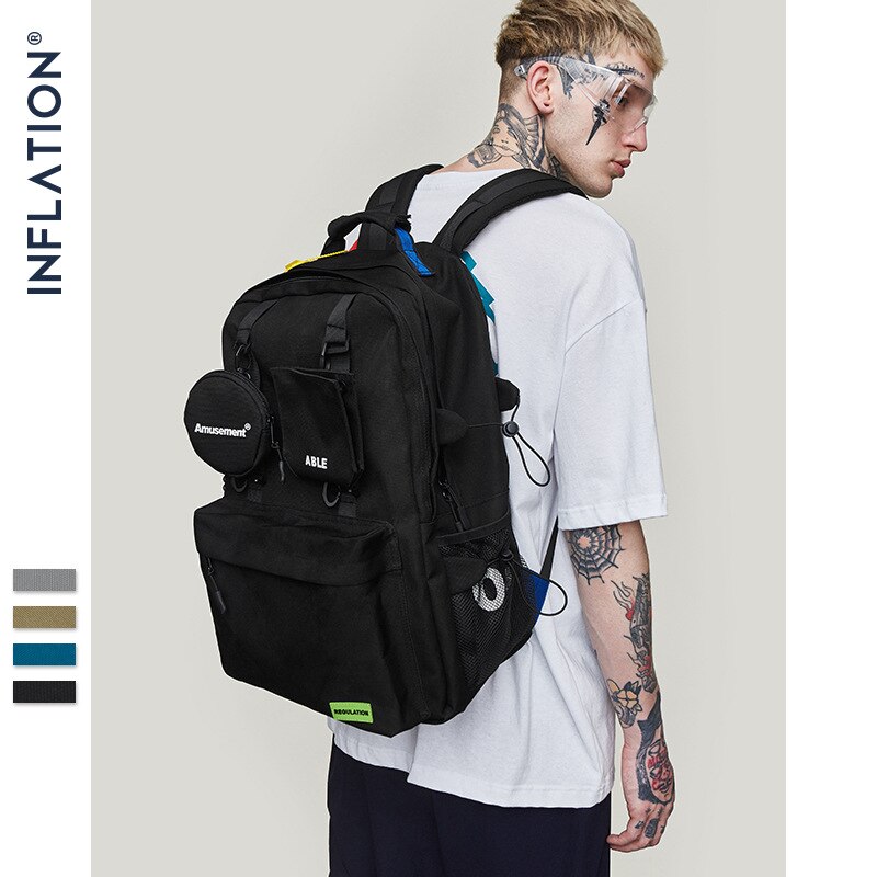 Mochila para hombres con inflación, bolso de hombro , mochilas de viaje a la para hombre, mochila de estilo urbano a la , mochilas para ordenador portátil, color sólido 205AI2018