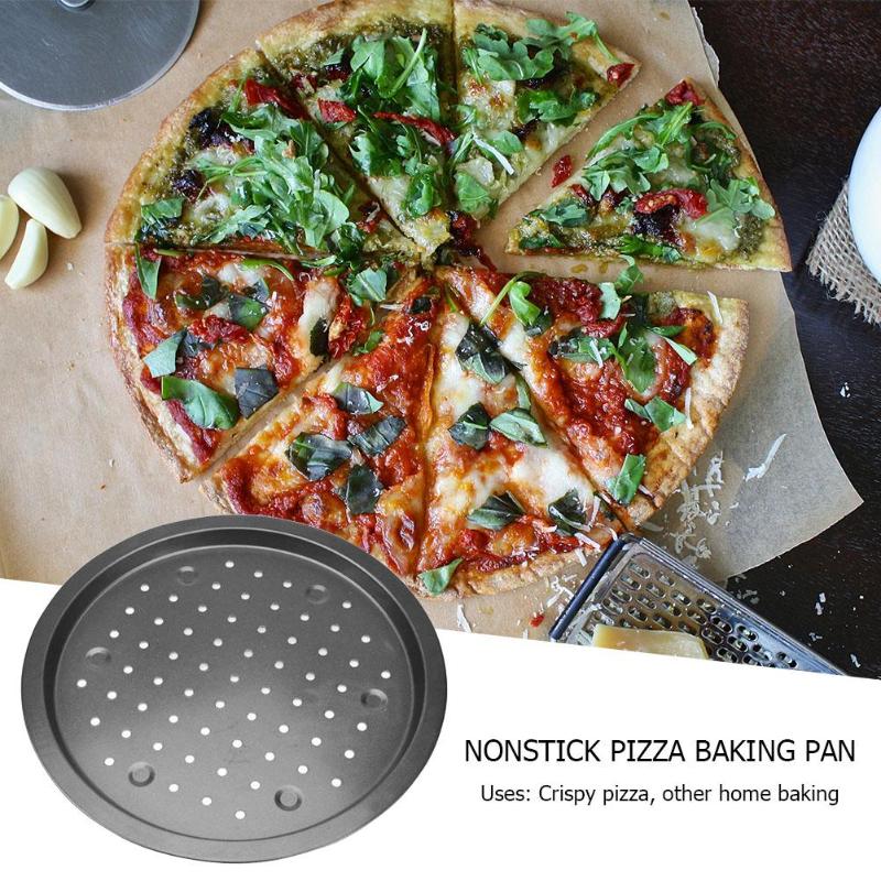 Acciaio al carbonio Antiaderente Pizza di Cottura Vassoio della Vaschetta 32 centimetri Piastra Pizza Piatti titolare Attrezzature E Accessori Da Forno Da Cucina di Casa Strumenti di Cottura Accessori Nero