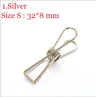 20 pcs/1 lot Cute Metal Binder Clips Clips Small Craft Photo Pegs office bookmarks Kawaii Stationery 5 Color Size S M L: Silver Size S
