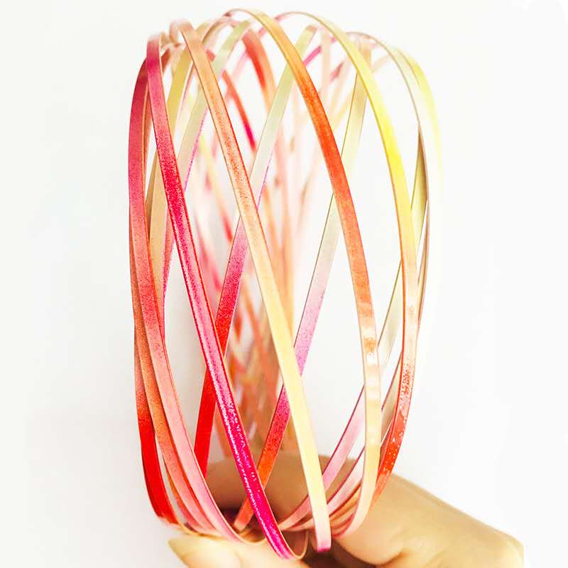 Magic Ring Toroflux Torofluxus Flowtoy Amazing Flow Rings Toys Kinetic Spring Toy Funny Outdoor Game Intelligent Toy Fidget: Camouflage Orange