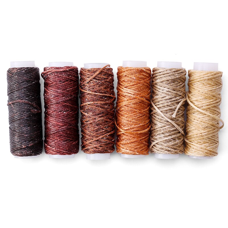 0.8Mm 12M/Roll Kleurrijke Set Naaien Lederen Gereedschap Platte Wax Draad Hoge Sterkte Draad Wax Ropehand maken Tool Voor Leer Stof: Set A