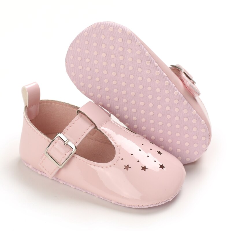 Zapatos de dibujos animados para bebés, calzado antideslizante con fondo suave de polipiel, para primeros pasos de 0 a 18 meses, primavera y otoño