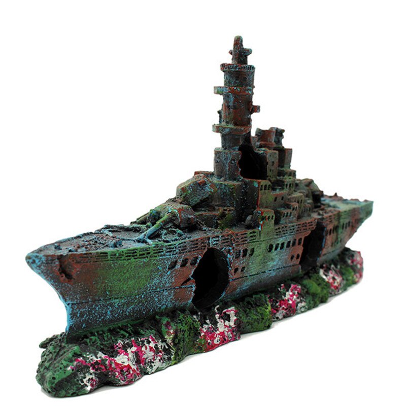 Hars Aquarium Wreck Boot Decoratie Navy Oorlog Liberty Destroyer Vessel Wreck Aquarium Gezonken Boot Ambachten Ornament