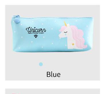 Unicorn Pencil Case School Supplies Stationery Pencil Box Pencilcase Office School Tools Pencil Cases Tools: Blue