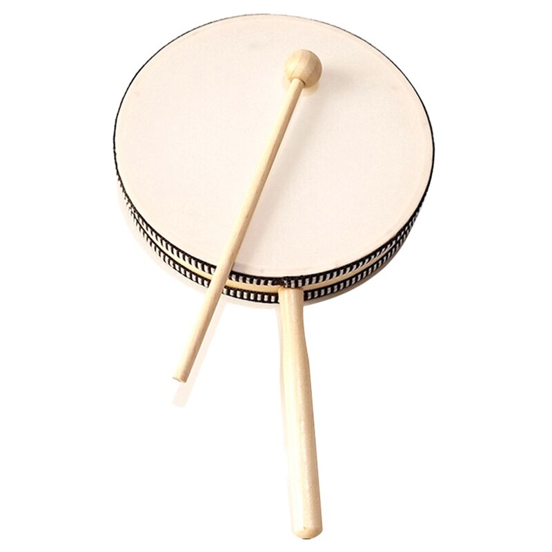 Instrument de Percussion Orff de battage manuel Double face de huit pouces, Instrument de Performance de maternelle: YELLOW
