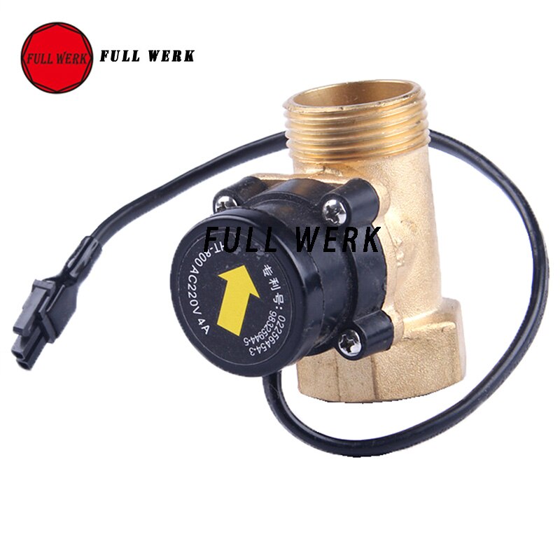 HT800 1 Inch 220V 4A Water Pump Flow Sensor Switch Liquid Booster Solar Heater Brass Magnetic Pressure Automatic Control Valve P
