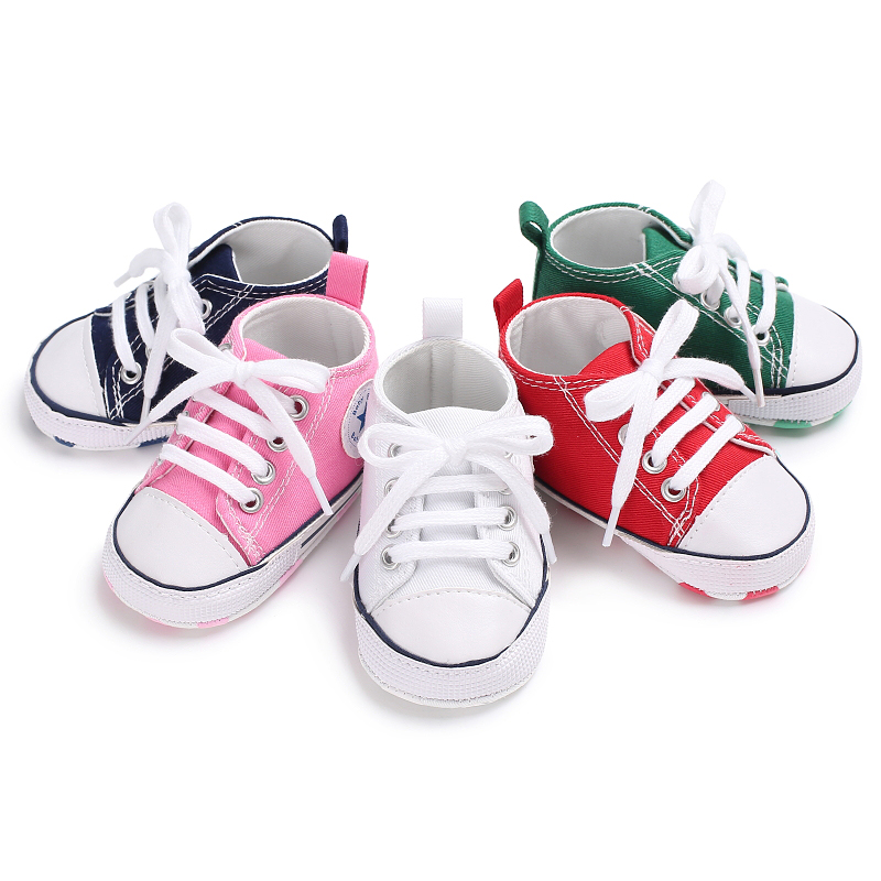 Zapatos de lona para bebé, calzado de lona con cordones para bebé y Niña