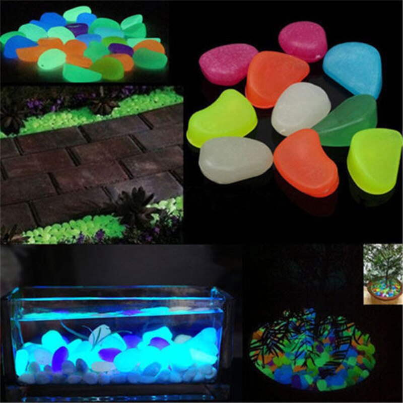 50 stücke Leucht Stein fluoreszierend Kies Kies Aquarium Aquarium Garten Dekoration in sterben Leuchtende Steine