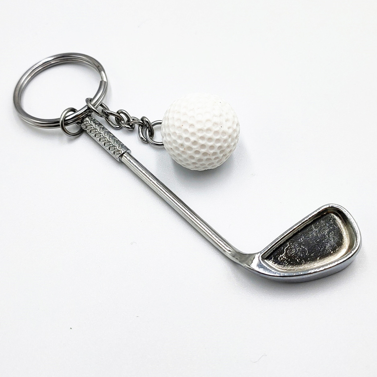 Mini llavero con colgante de raqueta de tenis, bonito llavero deportivo, buscador de anillos, accesorios Holer, para fanáticos de adolescentes: Gris