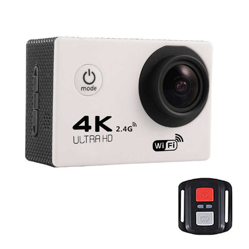 Water-proof Mini Camera Touch Screen Full HD 4K 140° Wide-angle lens 500 million pixels Outdoor remote control camera: White