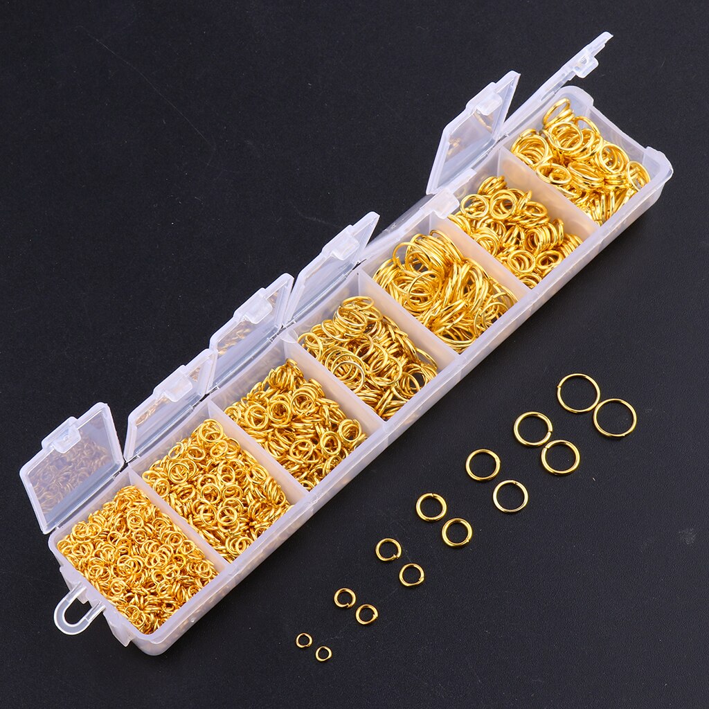 1500 Stuks Veerringen Open Jump Rings Ringetjes Voor Sieraden, Handwerk: Gold