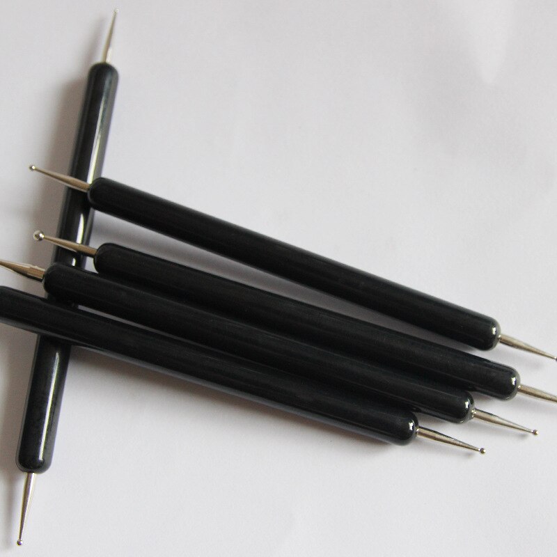 Dual-Headed Acrylic Rod Round-Headed Indentation Pen 5 pcs Sets Handmade DIY Derivative Pen in Black and White two colours