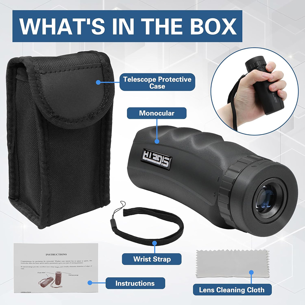 Telescopio de alta definición Monocular 8x25 mini bolsillo al aire libre impermeable Monocular compacto campamento de caza de aves Senderismo