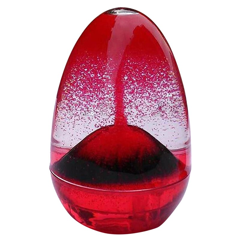 Egg Sand Clock Liquid Oil Glass Sandglass Hourglass Timer Home Decor Relax Red
