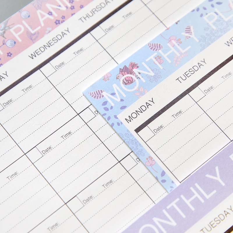 Cuaderno kawaii diario, semanal, mensual, planificador, Agenda, organizador, diario, escuela, A4 Flower, ,