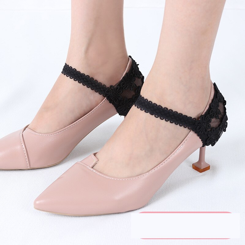 1Pair High Heels Bundle Shoelace Holding Loose Anti-skid Straps Women Lace Shoes Band Shoe Accessories: Black