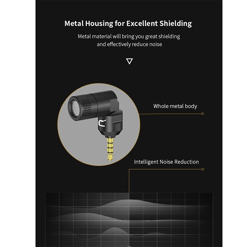 Comica CVM-VS07 Mini Flessibile Plug-In Microfono Omnidirezionale per Gopro/Macchina Fotografica/Telefono/Stabilizzatore