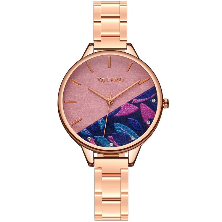 Montre Dame Printing Vrouwen Horloges Luxe Rose Gold Dames Pols Horloges Vrouwen Armband Horloge Voor Vrouwelijke Klok: Pink