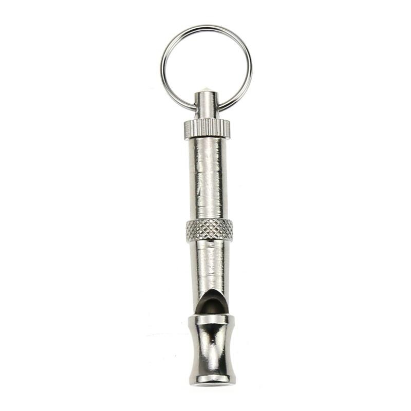 Dog Training Whistle Silver Adjustable Puppy Whistle Training Silver Ultrasonic Sound Key Training Dog Trainings Whistle Tools