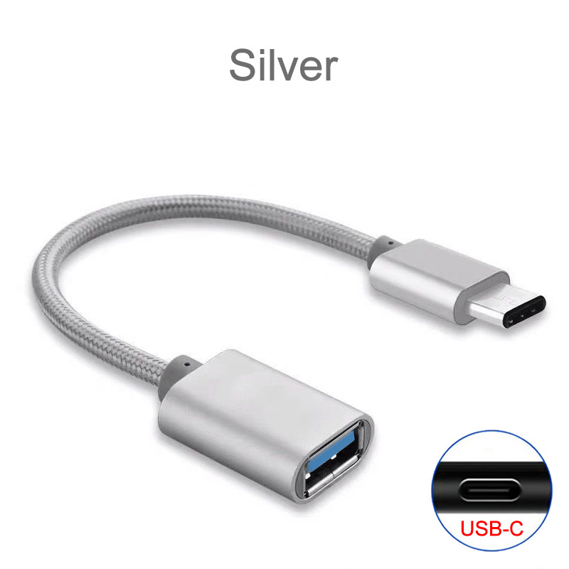 7 adaptateur usb vers type-c otg pour huawei  p20 p30 p40 pro lite, mate 9 8 20 30 , 20x 6 10 5 convertisseur usb-c 40: Argent