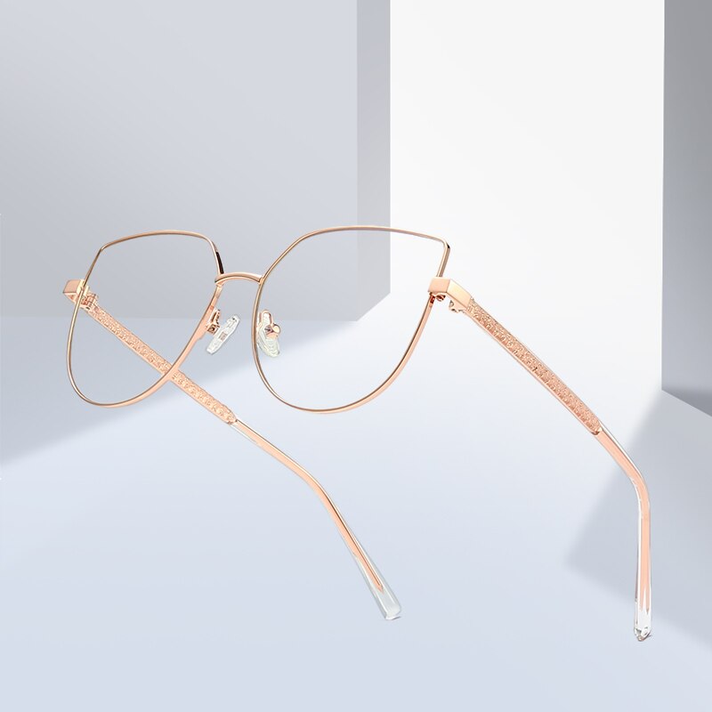Modne oprawki robić okularów dla kobiet stylowe okulary kocie oko z pełnym obrzeżem aluminiowe okulary na receptę ramki okularów