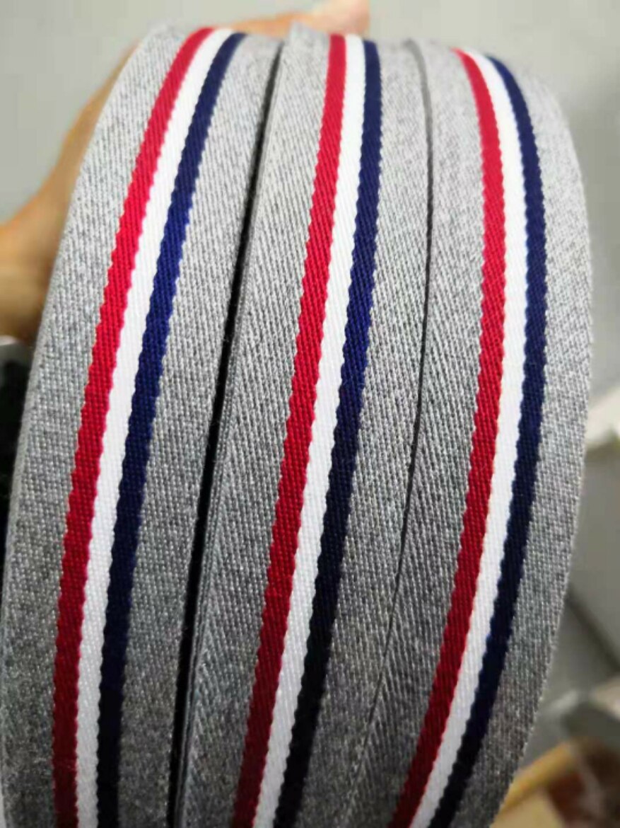 Bred 10mm 5m fransk grå ribbet bånd stribet bånd klæbende tape webbing tøj sytilbehør merceria wrap: Default Title