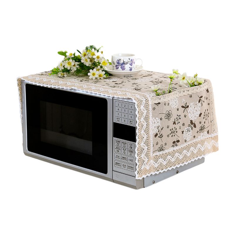 Microwave Cover Flower Language Green Oven Dust Cover: F