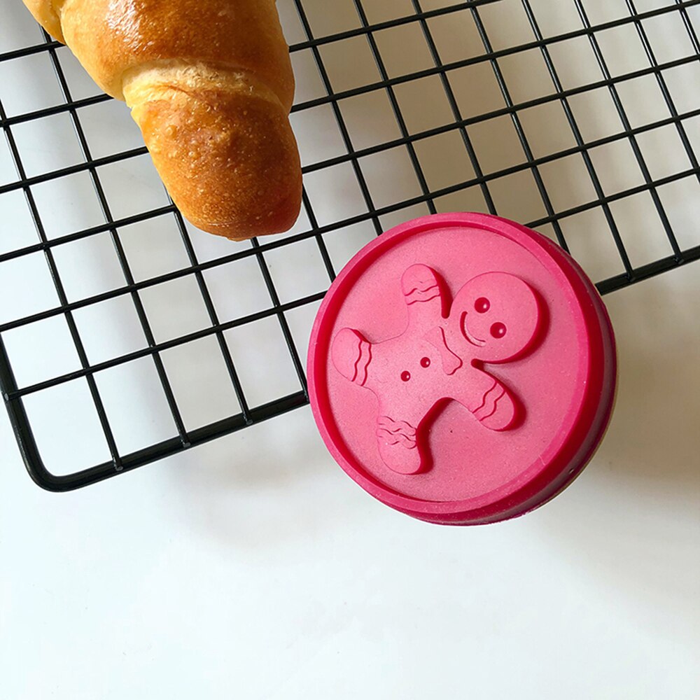 Sello de silicona para galletas, moldes de repostería para galletas con mango de madera, estampados, herramientas para hornear galletas, DIY