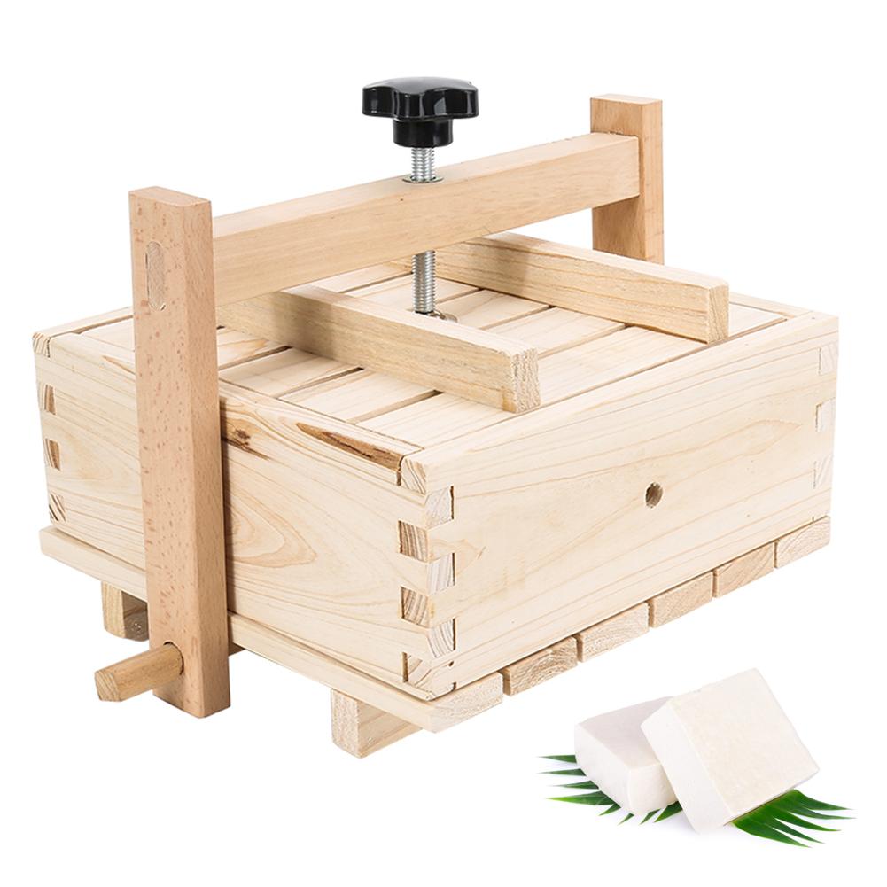 2- i -1 trä tofu ost tillverkare & press med 3 st tyg hållbar asy att montera för hem tofu diy plats