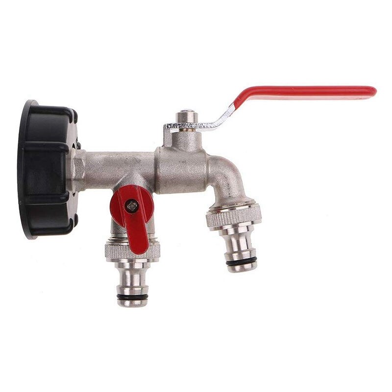 Dubbele Tap 1000 Liter Ibc Watertank Connector Adapter Tap Vervanging Regenwater Tank Adapter Voor Thuis Tuin Water Connectors
