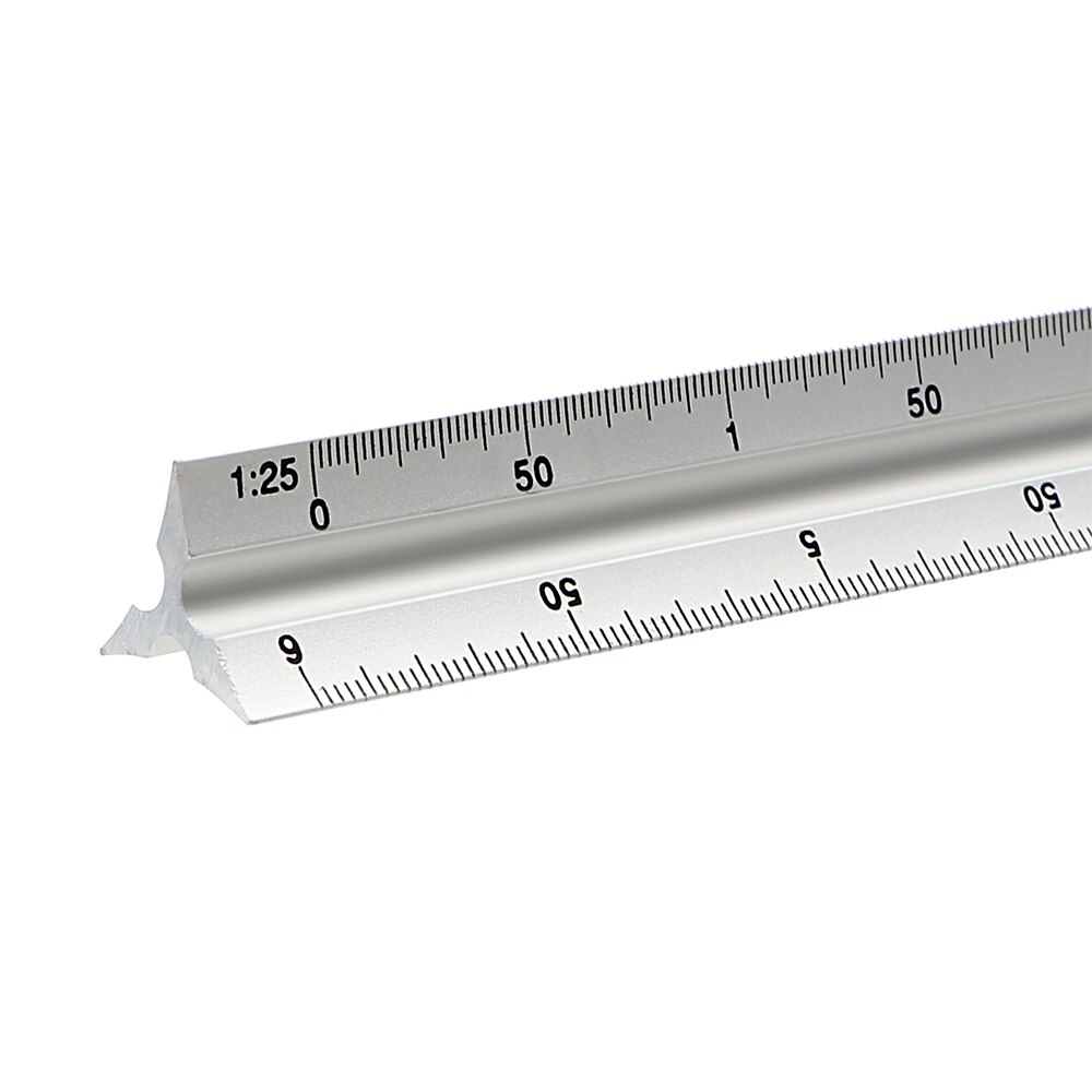 DIYWORK 30cm Architect Engineer Technical Ruler Aluminum Alloy Triangle Scale Drawing Ruler Gauging Tool Measuring Tools