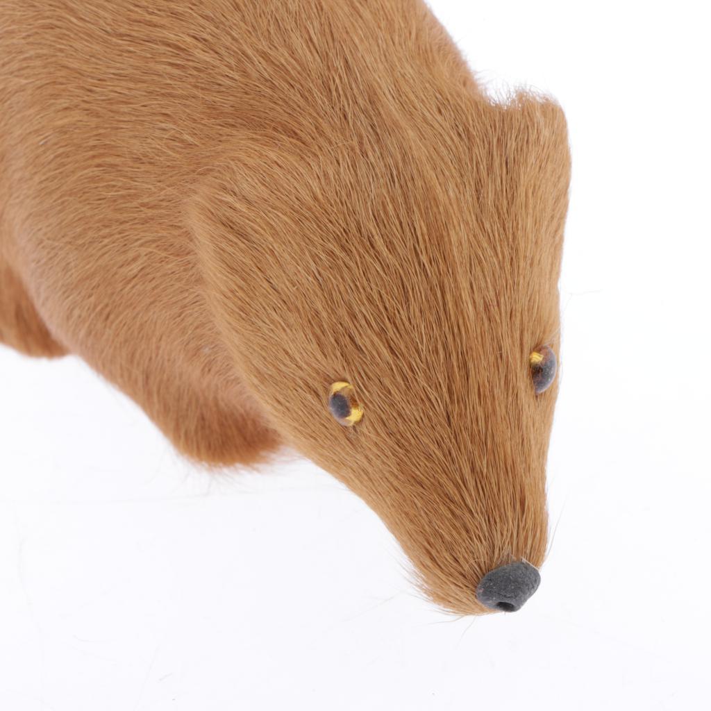 Kids Faux Fur Mouse Model Animal Figurines Handicraft Taletelling Props