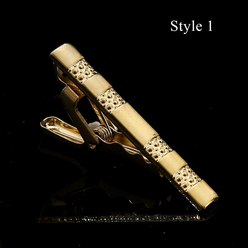 Clips de alfiler de corbata clásicos para hombres, Clip de corbata de simplicidad de negocios, joyería de , barra de corbata de boda exquisita, Color plateado y dorado: Blanco