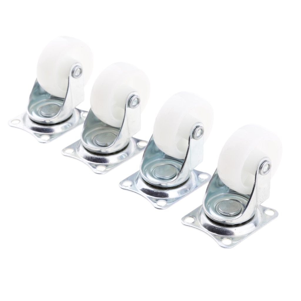 Ruedas giratorias para muebles, rodamientos de bolas de 40mm, color blanco, 4 unidades