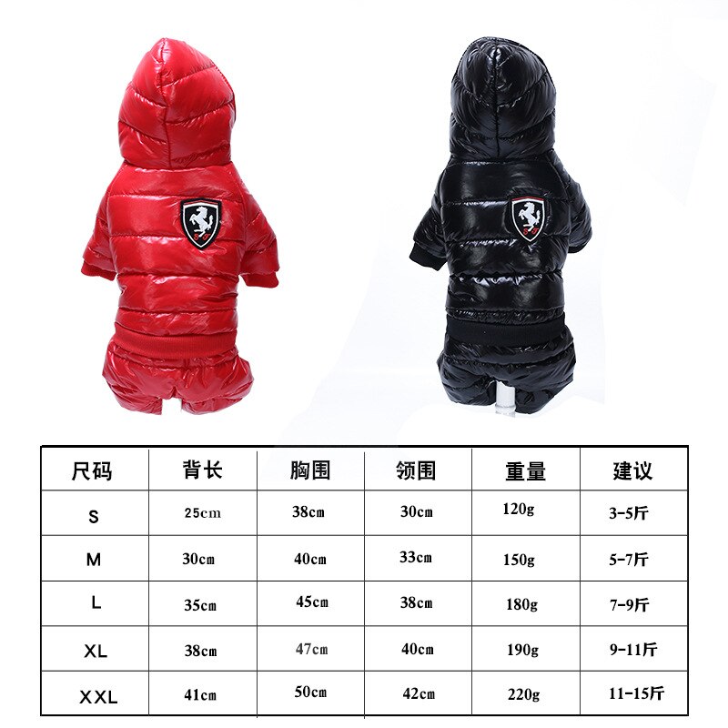 Mono de algodón de cuatro mangas para perro y gato, Parkas de colores puros,