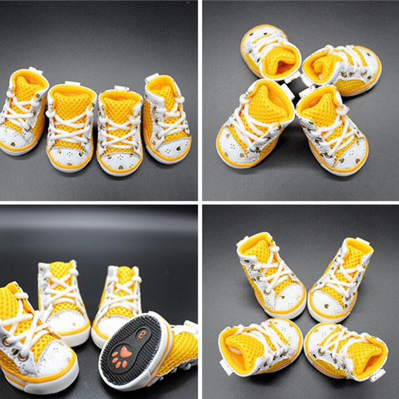 4cs/set chien anti-dérapant chien chaussures baskets respirant chaussons chiot hiver chat chaussures botte pour petits chiens Chihuahua Teddy
