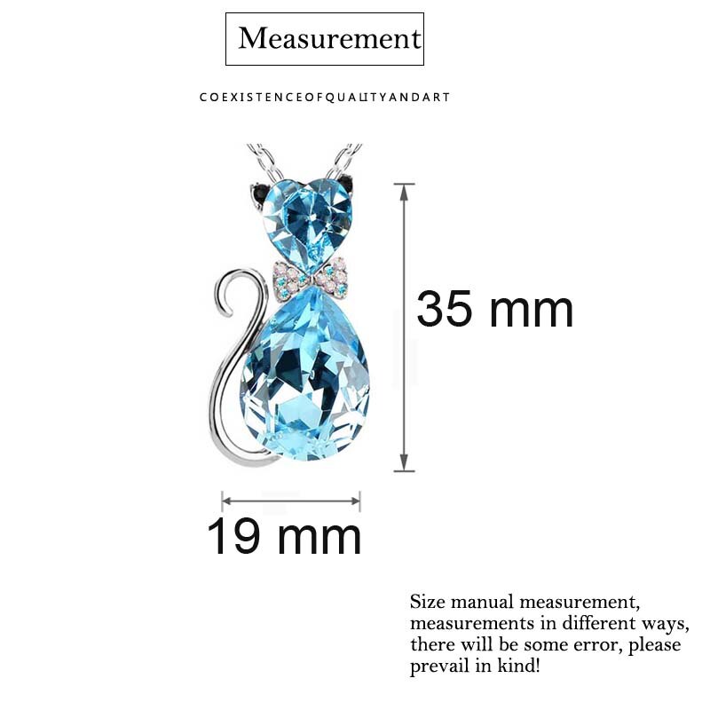 Leuke Kat Hanger Ketting Voor Vrouwen Hart Crystal Sieraden Oostenrijkse Kristal Sleutelbeen Keten Ketting