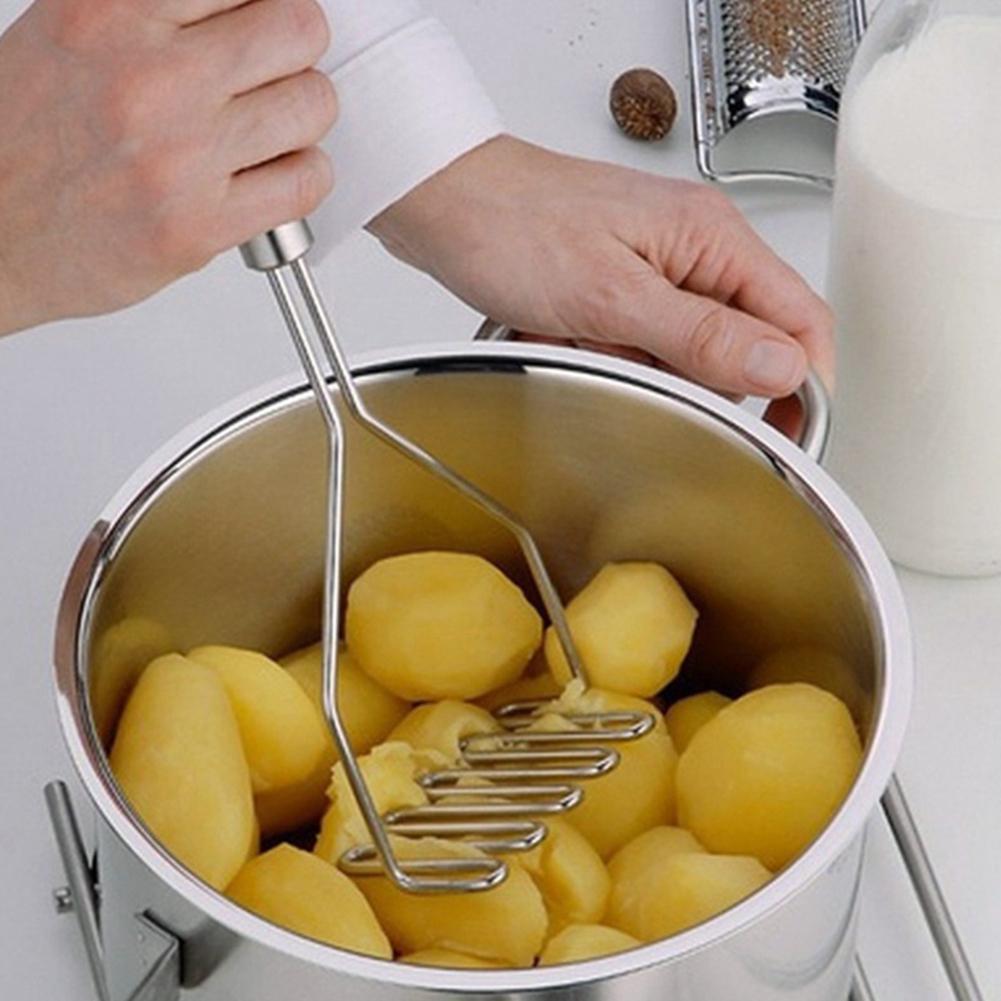 Duurzame roestvrijstalen golfvormige aardappelstamper, fruit- en groentesnijder, crusher, restaurantkeukengadgets, gereedschap