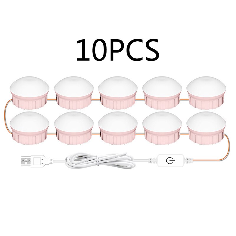 Verlichting Spiegel Make-Up Spiegel Badkamer Make-Up Met Verlichting Vanity Verlichting Verlichting Voor Badkamer Kaptafel Lichten Voor Muur: 10 Bulbs / White no remote