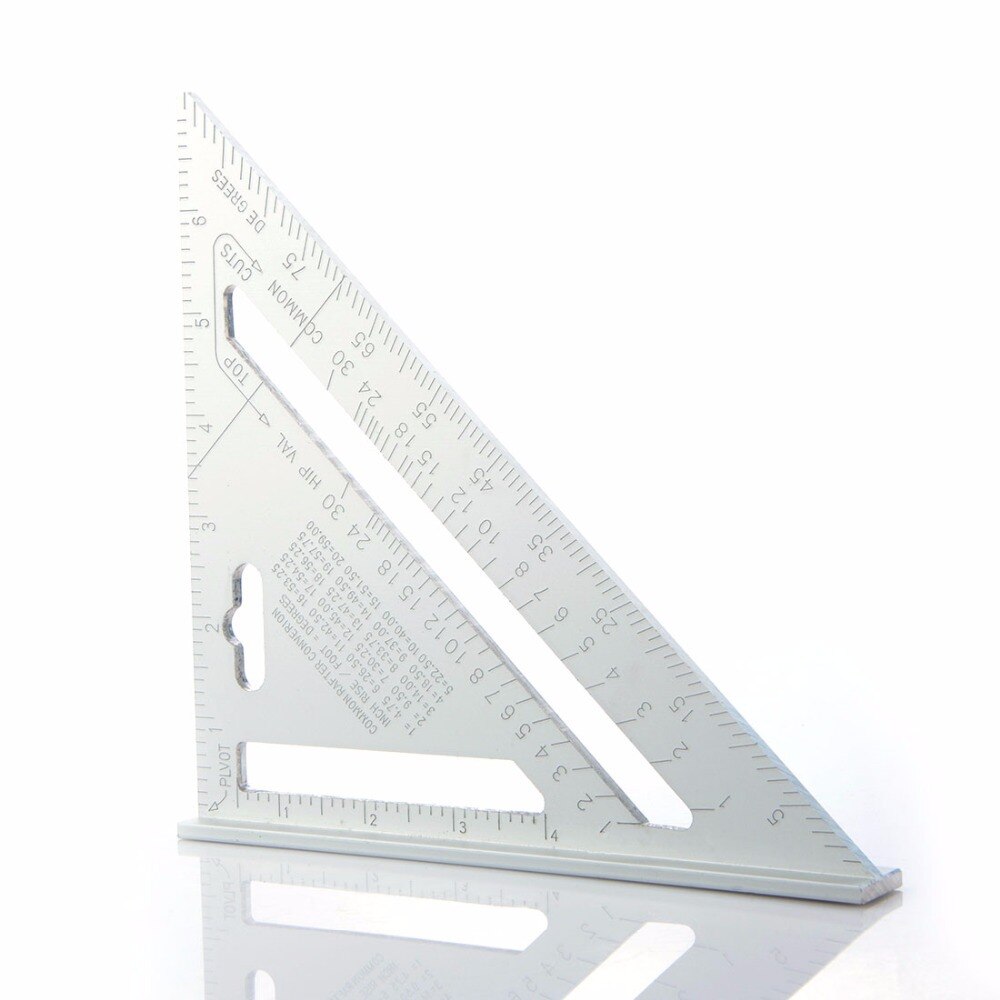 Triangle Ruler Angle Protractor Woodworking Miter Speed Square Measuring Ruler For Building Measuring Carpenter Tools: 7 inch aluminum allo