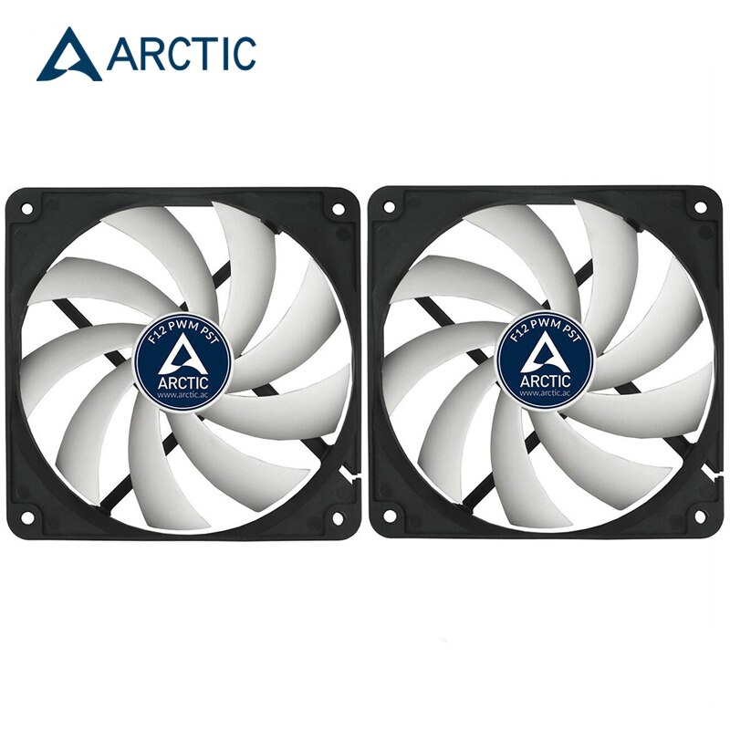 Arctic  f12 pwm pst cpu radiator computer sag 12cm blæser 4 pin pmw temperatur kontrol 120mm cooler master, lydløs: 2 stk