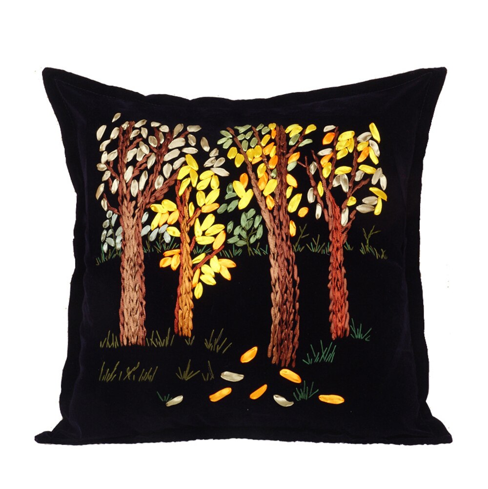 Flower Patterns Hand Embroidery Pillow Case Pillowcase DIY Ribbon Stitch Kit Supplies Decorative Arts Reduced Pressure Pastime: 6020