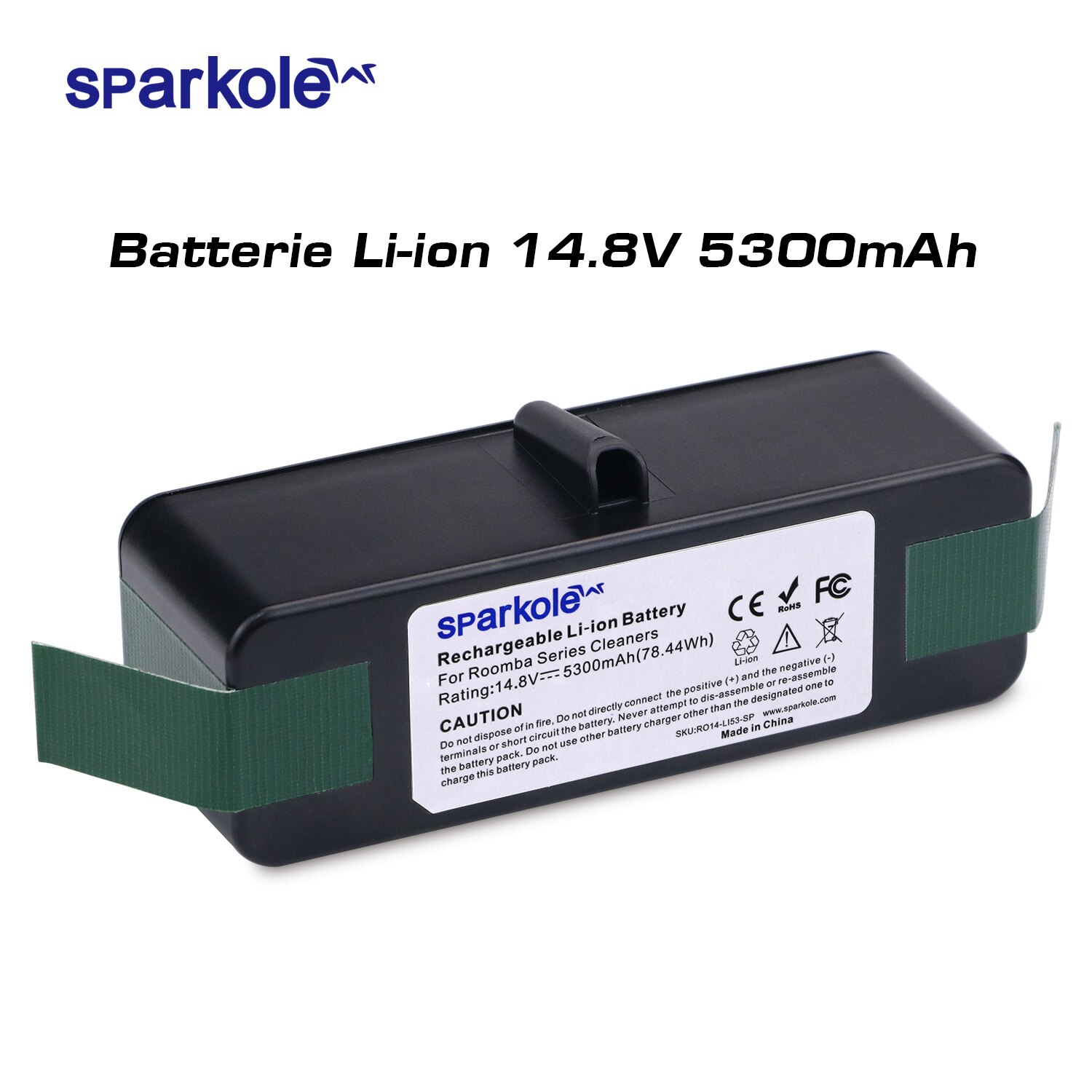 Sparkole 5300 mah 14.8v li-ion batteri för irobot roomba 500 600 700 800 900 series 550 560 580 620 630 650 770 780 870 880 980