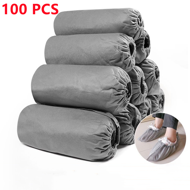 Couvre-bottes de poulet et couvre-chaussures coordonnants, couvre-chaussures, protège-pieds non tissés, sol, chaussures d'intérieur, maison, 100 pièces: jaune clair