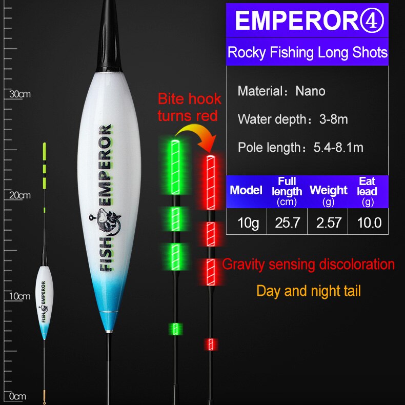 Smart Fishing Float Gravity Sensor Led Electric 2g 5g 7g 10g Great Buoyancy Pose Bobbers Without Battery Glow Stick Summer: EMPEROR 10g