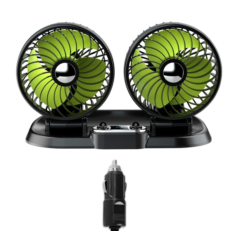 Coikes Ventilateur de Voiture 5V à Double Tête Ventilateur de Véhicule Avec Alimentation par USB Rotation à 360 Degrés Ventilateur de Refroidissement de Voiture pour SUV RV Bateau Véhicules Auto
