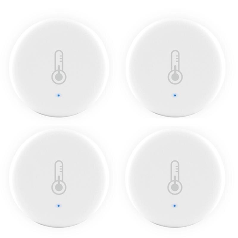 Tuya ZigBee Smart Temperature And Humidity Sensor Tuya/Smart Life Temperature Sensor Smart Control Humidity Environment Sensors: 4pcs