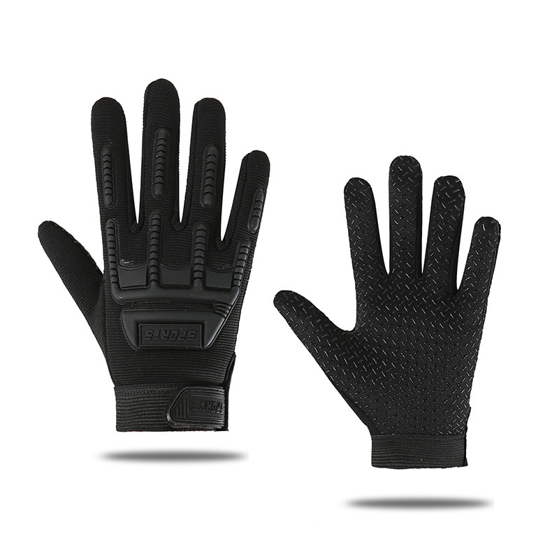 Children's cycling gloves, boys' tactical full-finger gloves, camo four seasons, girls' 2 to 7 year old children's anti-slip climbing gloves: M / Gray
